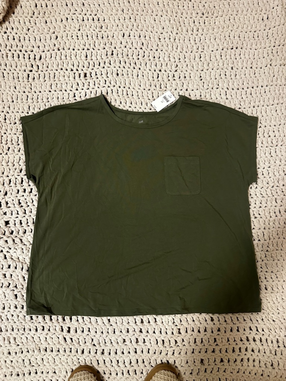 J. Jill Olive Short-Sleeve Pocket Tee